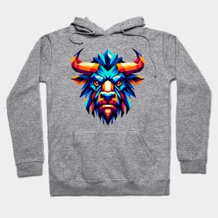 Geometric Minotaur: Mythical Beast Art Hoodie